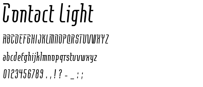 Contact Light font